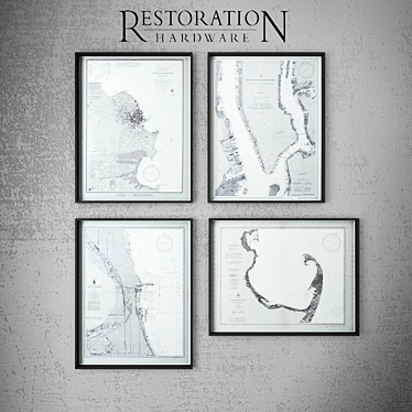 Title: Restoration Hardware Nautical Survey Map 3D model image 1 