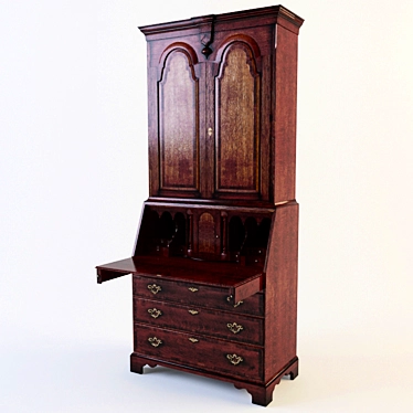 Classic Oak Secretary 3D model image 1 