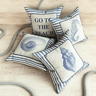 Marine-Themed Pillows 3D model image 1 