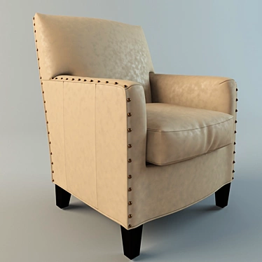 Elegant Alabaster Leather Chair 3D model image 1 