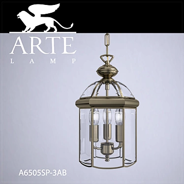 Elegant Bronze Pendant Light 3D model image 1 