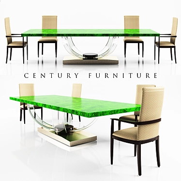 Modern Dining Table for Six 3D model image 1 