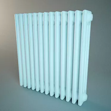 White Metal Radiator - 13 Section, 600x600 3D model image 1 