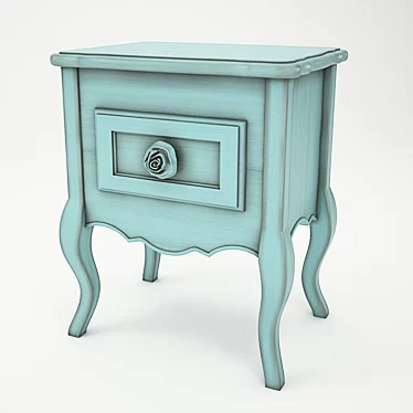 Vintage Shabby Chic Nightstand 3D model image 1 