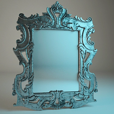 Antique Silver Frame Mirror 3D model image 1 