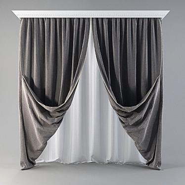 Elegant Curtain Set 3D model image 1 