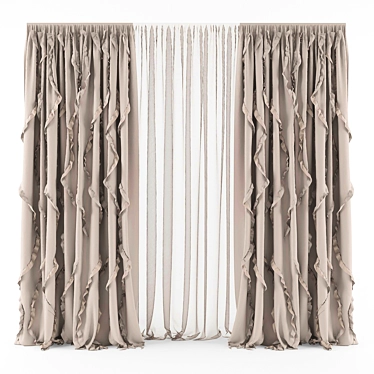 Modern Style Curtains 3D model image 1 