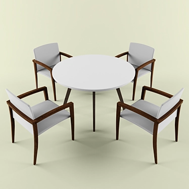 Elegant Outdoor Dining Set 3D model image 1 