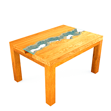 Rustic Oak Glass Coffee Table 3D model image 1 