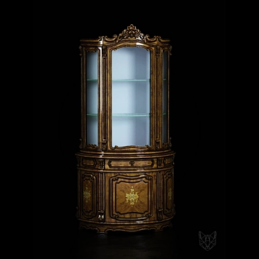 Elegant Baroque Showcase - L1100 x W450 x H2200mm 3D model image 1 