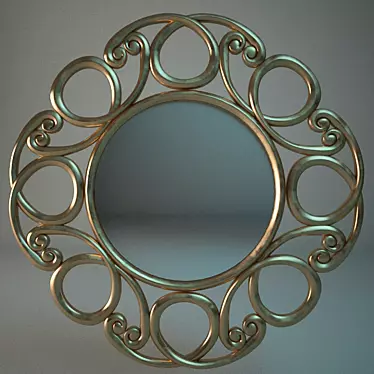 Classic Gold-Framed Mirror 3D model image 1 