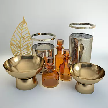 Arteriors Decor Set: Hurricanes, Sculpture, Centerpieces & Decanters 3D model image 1 