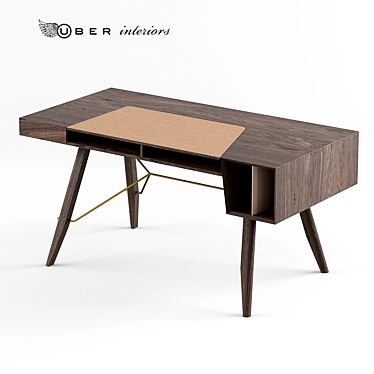 Elegant Ink Desk 3D model image 1 