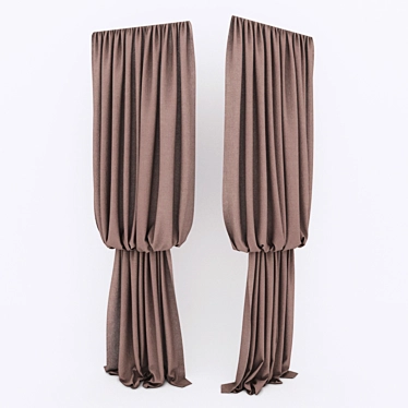 Elegant Drapes: High-Poly Curtains 3D model image 1 