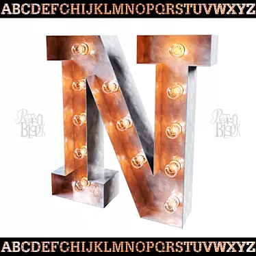 Glowing 50cm Retroblock Alphabet EN 3D model image 1 
