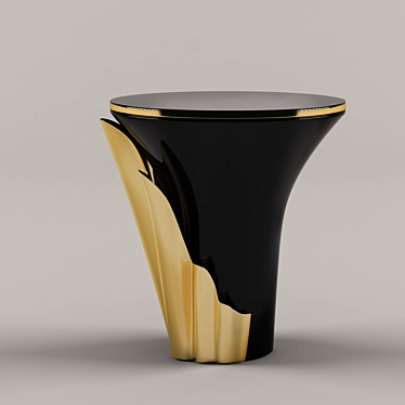  Elegant Black & Gold Side Table 3D model image 1 