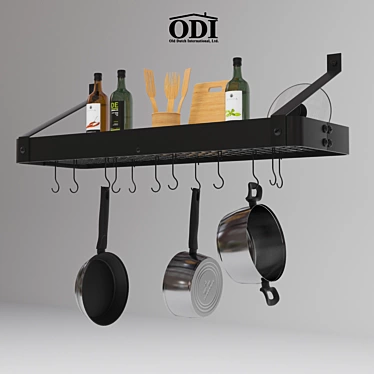 Steel Kitchen Rack: Stylish and Space-efficient 3D model image 1 