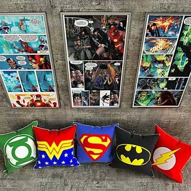 Title: DC Comics Superhero Pillows 3D model image 1 