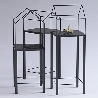 Urban House Shelves: Minimalistic Chic 3D model image 1 