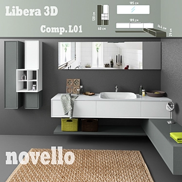 Novello Libera 3D Bathroom Vanity 3D model image 1 