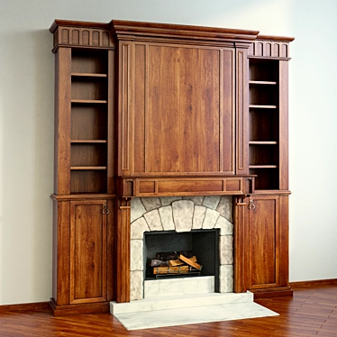 Multifunctional Fireplace Wardrobe 3D model image 1 