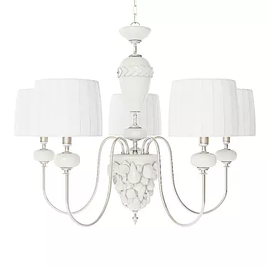 Elegant White 5-Light Chandelier 3D model image 1 