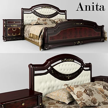 Anita Bed: Stylish and Comfortable 3D model image 1 