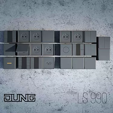 Jung LS 990 Outlet: Versatile Colors & Styles 3D model image 1 