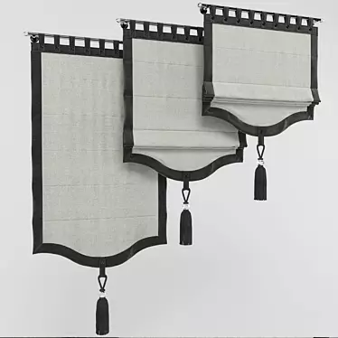 Elegant Buttoned Roman Blinds 3D model image 1 