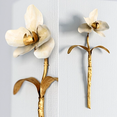 Gilded Floral Wall Art 3D model image 1 