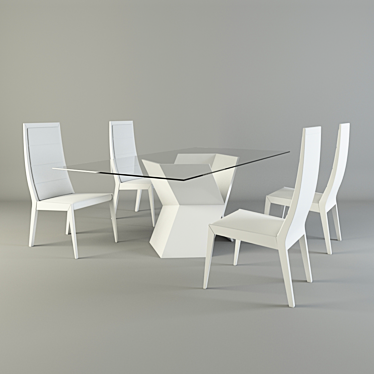 Elegant Rossetto Sapphire Dining Set 3D model image 1 