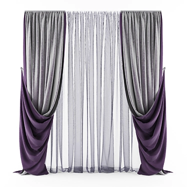 Title: Modern Style Curtains 3D model image 1 