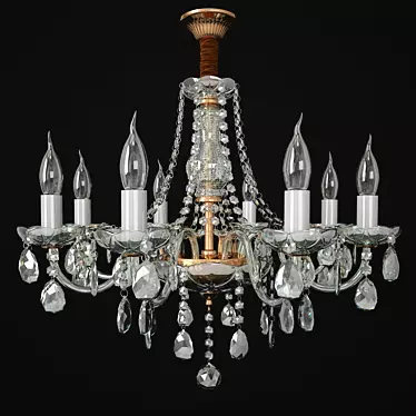 Golden Crystal Chandelier, Wunderlicht B3470-05 3D model image 1 