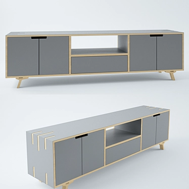 Sleek TV Stand - 180cm Length 3D model image 1 