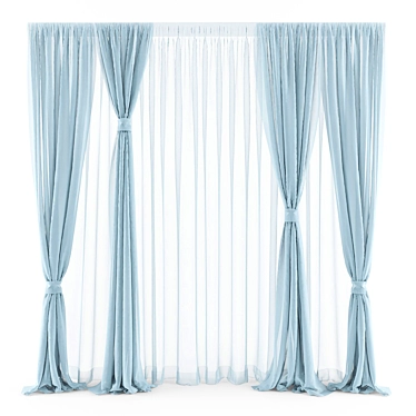 Modern Style Curtains 3D model image 1 