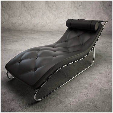 Modern Leather Chaise Longue: Realistic 3D Model 3D model image 1 