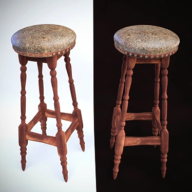 Sleek and Stylish Bar Stool 3D model image 1 