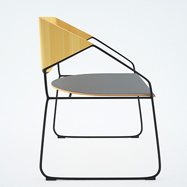 Sleek Metal Wire Chair 3D model image 1 
