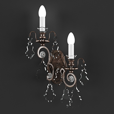 Elegant Crystal Wall Sconce 3D model image 1 