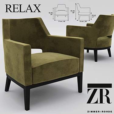 Luxurious Zimmer + Rhode Armchair 3D model image 1 