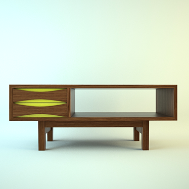 Vintage Media Console 3D model image 1 