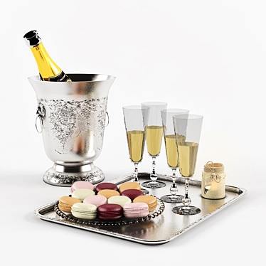 Elegant Champagne Set 3D model image 1 