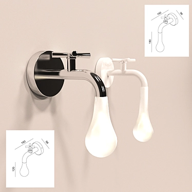 Title: LIGHTDROP Faucet Wall Sconce 3D model image 1 