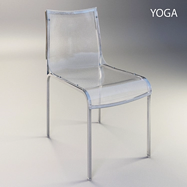 Sleek Acrylic Yoga Chair 3D model image 1 