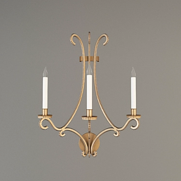 Elegant Golden Iron Wax Sconce 3D model image 1 