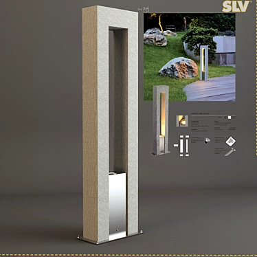 SLV ARROK Arc GU10 Outdoor IP44 Wall Lantern 3D model image 1 