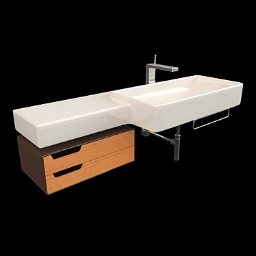 Simas Flow FL03 Wall-Mounted Sink 3D model image 1 