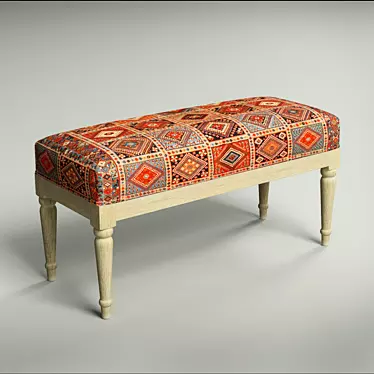 Title: Ethnic-Inspired Stool 3D model image 1 