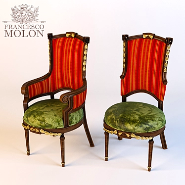 Elegant Upholstered Chair by Francesco Molon 3D model image 1 