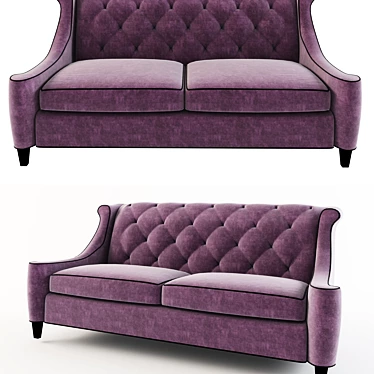 Luxury Velvet Sofa 3D model image 1 